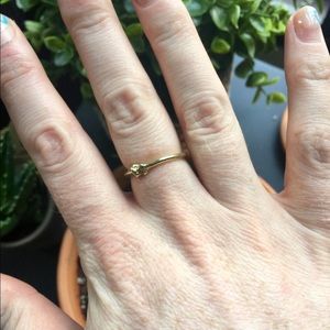 VERAMEAT Bone Ring Gold Brass Size 8
